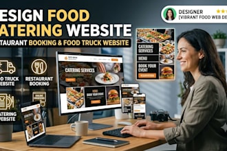 design food catering website, restaurant booking website, food truck website
