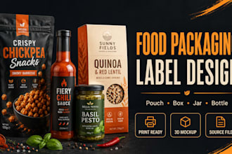 design food packaging, food label and product label design