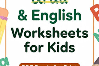 design urdu and english worksheets for kids