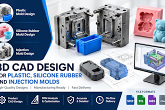 design plastic, silicone rubber and injection molds with product cad design