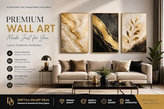 create premium custom ai wall art, printable posters and digital artwork