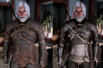 create advance 3d armor, skyrim model, bg3 model, realistic skyrim armor mod