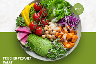 design vegetarian instagram posts with german text