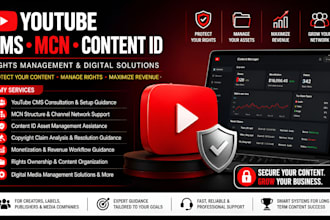 provide professional youtube cms and content management support