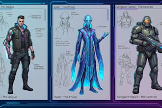 make sci fi concept character design for you