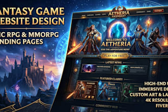 design a stunning fantasy game website, rpg