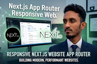 build a responsive react next js website with app router