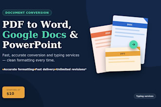 convert PDF to word, google docs, typing services