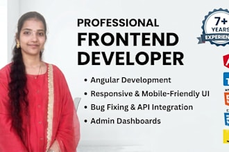 develop angular web applications and fix angular bugs