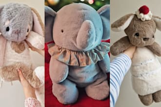 create handmade custom plush toy with stuffed crotchet kawaii plushie for gifts