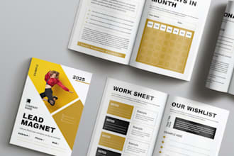 design ebook,lead magnet, workbook, freebie and canva template journal workbook