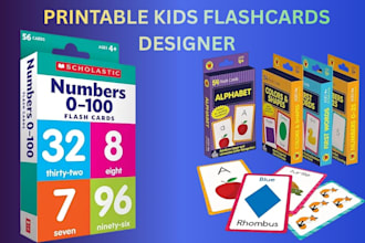 design pro educational flashcards for kid learning and adult business, printable