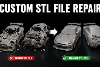 create fix repair modify custom 3d model 3d scan cleanup stl file 3d printing