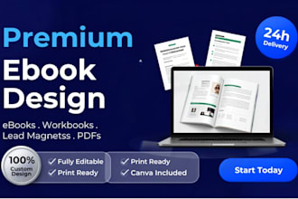 design canva ebook, workbook design, lead magnet, brochure and pdf ebook design