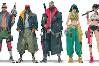 design cyberpunk character, original character design