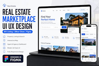 design real estate marketplace,idx,zillow clone UI UX figma
