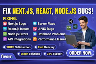 fix react nextjs nodejs bugs and errors