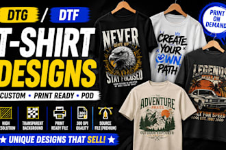 create custom dtg dtf t shirt designs for print on demand