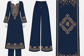 draw professional indian ethnic wear fashion illustrations