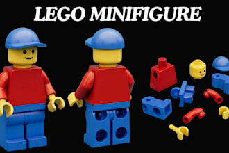 do custom 3d lego minifigure, lego design, 3d lego model for 3d printing