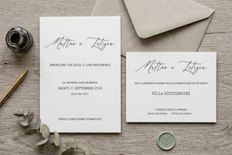 design custom wedding invitation suite for your special day