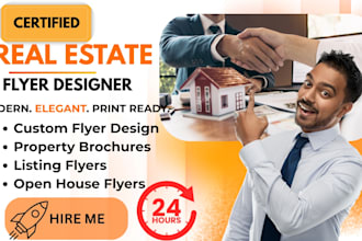 design professional real estate flyers, brochures, and property marketing