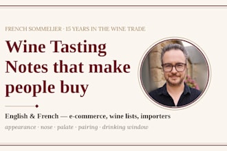 write expert wine tasting notes for your ecommerce or wine list