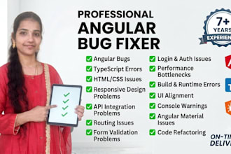 fix angular bugs, errors, and frontend issues professionally
