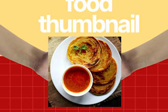 design eye catching youtube thumbnail for food channel