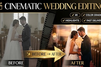 edit wedding videos, highlights, teasers, and reels editing