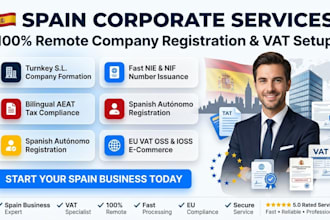 do spain company registration, remote sl formation and vat