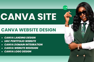 do canva website design ugc portfolio website landing page design canva website