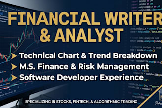 write expert stock market articles and fintech blog posts
