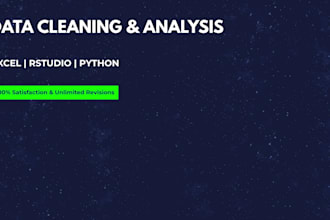 do excel data cleaning, rstudio and python data analysis