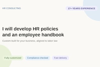 develop HR policies and an employee handbook