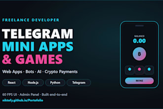 build a telegram mini app, game or bot with a clean modern UI