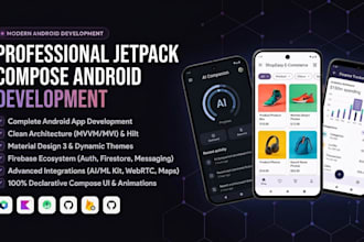 develop a modern android app using jetpack compose, kotlin, mvvm, and firebase
