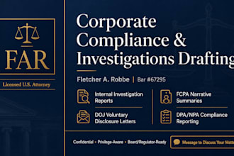 draft doj voluntary disclosure letters for corporate clients as a US attorney
