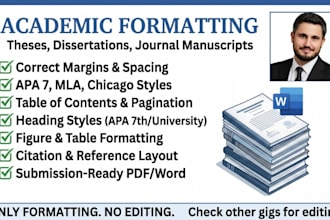 edit format or proofread a thesis dissertation or academic document, apa 7 style