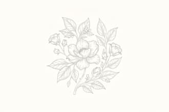 create hand drawn botanical floral logo design