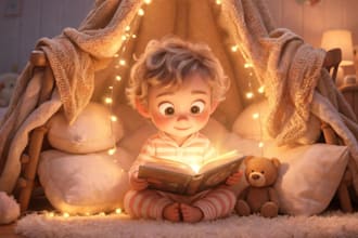 create 3d children book illustrations for amazon KDP