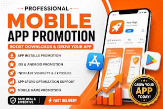 do mobile app promotion, ios android app installs and aso