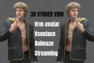 create custom 3d vtuber vrm avatar rigging with vrm vseeface warudo streaming
