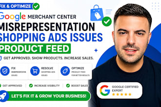 fix google merchant center misrepresentation, shopping ads issues, product feed
