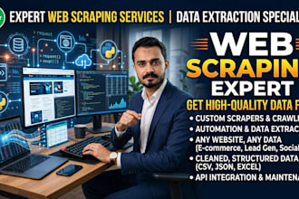 do python web scraping, data extraction, automation bots, and crawlers