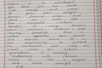 write neat english handwritten assignments and essays