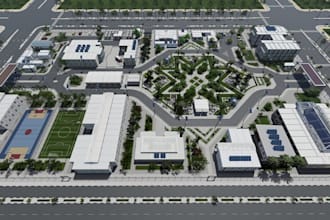 revit master plan, building campus design,sport facility,corporate office layout