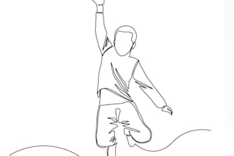 draw minimalist line art and vector line art illustrations