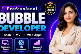 do bubble io website development, build bubble app, bubble mvp saas developer