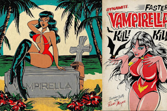 design a vintage comic book cover or retro pulp poster